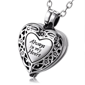 Ashes necklace: "Always in my Heart" fill yourself with Ashes - 💖 Heart
